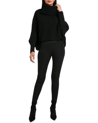 BCBGMAXAZRIA Wool Blend Chunky Turtleneck Sweater - Black