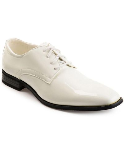 Vance Co. Cole Patent Lace-up Oxfords - White