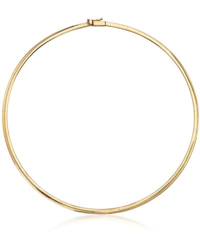 Ross-Simons Italian 4mm 18kt Yellow Gold Omega Necklace - Metallic