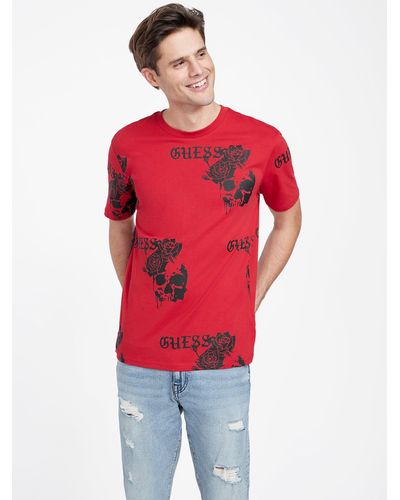 Guess Factory Reaper Logo Tee - Red