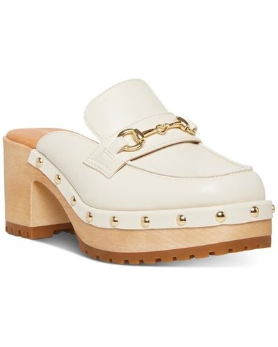 Madden Girl Suzanne Faux Leather Embellished Clogs - White