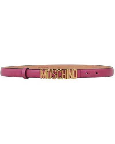 Moschino Logo Leather Belt - Pink