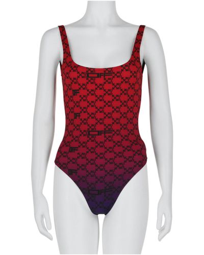 Off-White c/o Virgil Abloh Monogram One-piece Swimsuit - Red