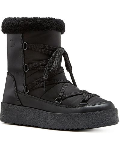 La Canadienne Emery Leather Cozy Winter & Snow Boots - Black