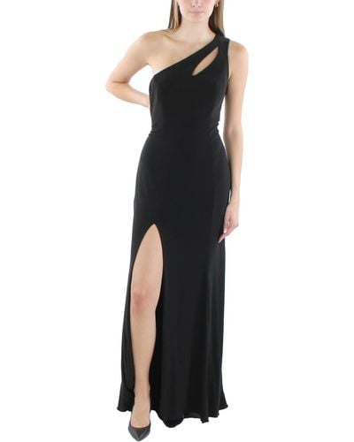 Xscape Cut Out Side Slit Formal Dress - Black