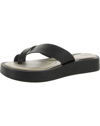 Franco Sarto Janey Faux Leather Slip On Platform Sandals - Black