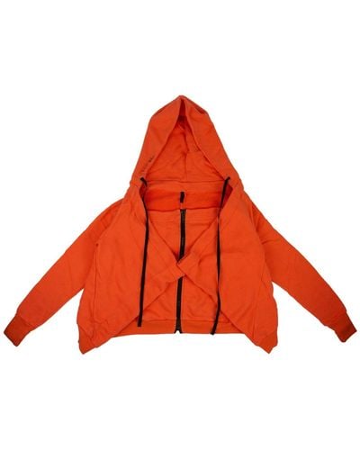 Unravel Project Cotton 'tie Front' Jacket - Orange
