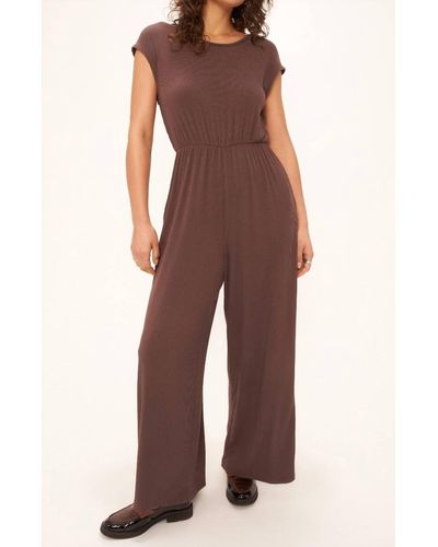 Project Social T Southside Scoop Neck Rib Jumpsuit - Red