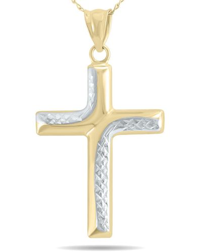 Monary Small Cross Pendant Necklace - Metallic
