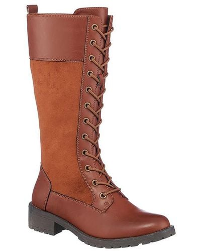 Gc Shoes Hanker Leather Mid-calf Combat & Lace-up Boots - Brown