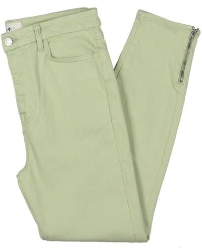 7 For All Mankind Ultra High Rise Cropped Ankle Jeans - Green