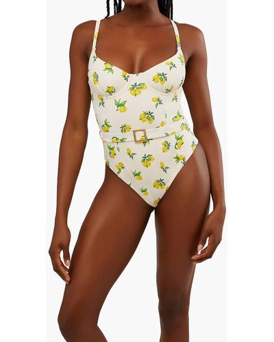 WeWoreWhat Underwire Ditsy Lemons One Piece - Yellow