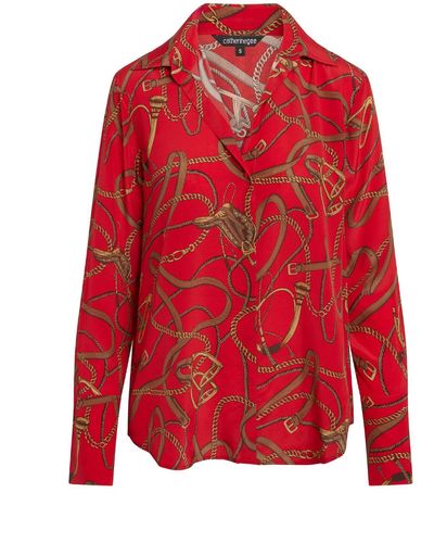Catherine Gee French Cuff Daria Blouse - Red