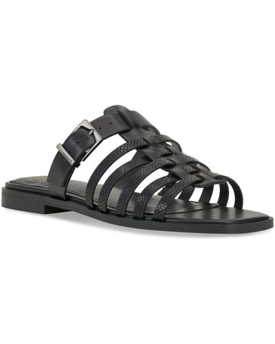 Vince Camuto Lemenda Leather Slide Sandals - Black