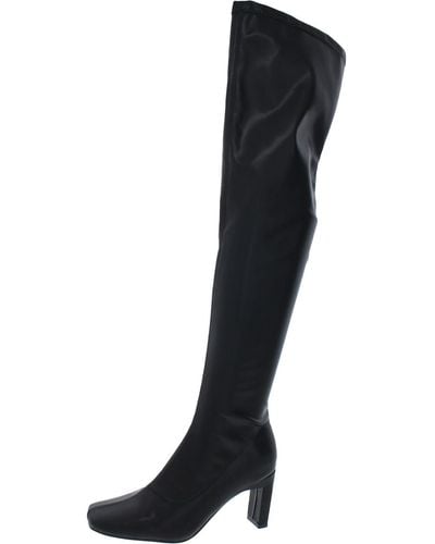 French Connection Charli Vegan Leather Tall Over-the-knee Boots - Black