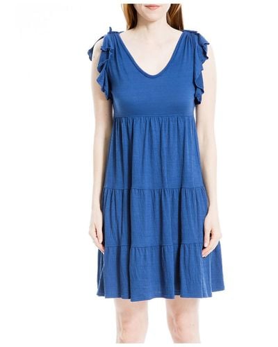 Max Studio Tiered A-line Mini Dress - Blue