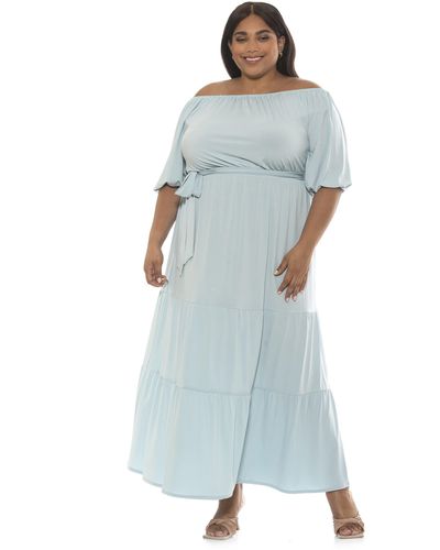 Alexia Admor Harlow Maxi Dress - Plus Size - Blue