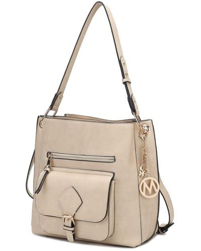 MKF Collection by Mia K Yves Vegan Leather Hobo Bag - Natural