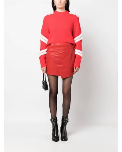 Zadig & Voltaire Junko Cuir Biker Skirt - Red