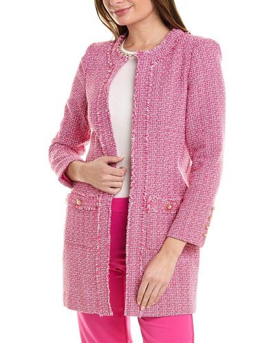 Nanette Lepore Tweed Coat - Pink