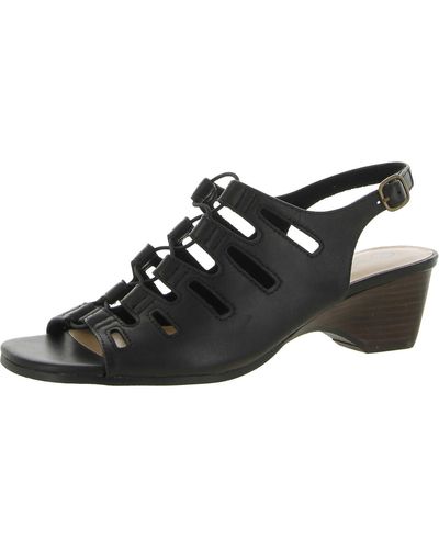 Bella Vita Zamira Leather Ankle Strap Strappy Sandals - Black