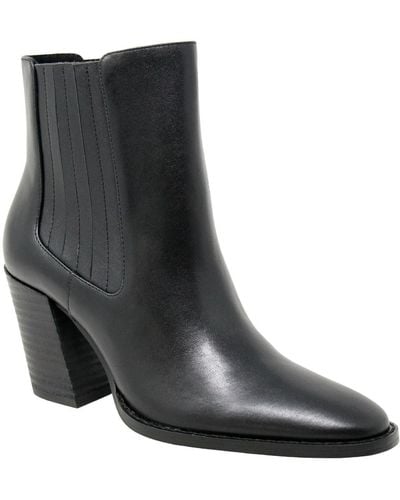 Charles David Shopper Leather Slip On Ankle Boots - Black