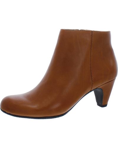 Sam Edelman Michelle Leather Heeled Ankle Boots - Brown
