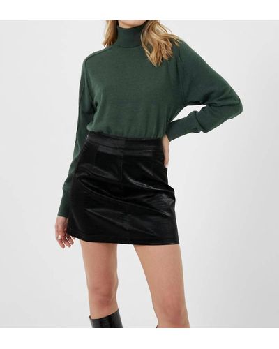 French Connection Ivar Croc Coated Pu Mini Skirt In Black