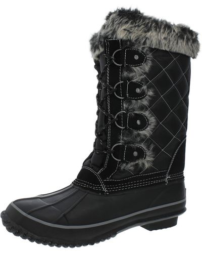 Maine Woods Nicole Quilted Lace-up Winter & Snow Boots - Black