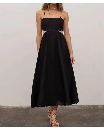 Moon River Mindy Scalloped Mini Dress - Black
