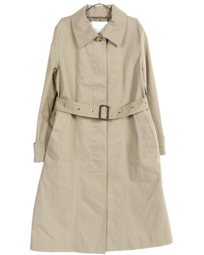 Mackintosh Roslin Convertible Collar Coat Cotton Beige - Natural