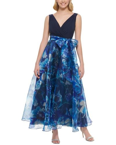 Eliza J Petites Organza Evening Dress - Blue