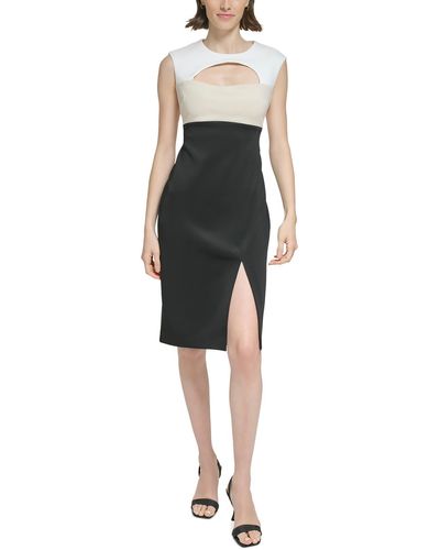 Calvin Klein Cut-out Knee-length Sheath Dress - Black