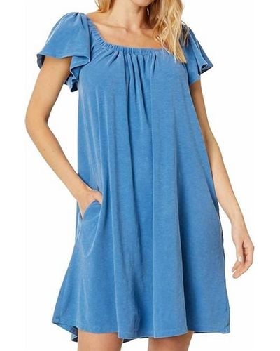 Sundry Mini Trapeze Dress - Blue