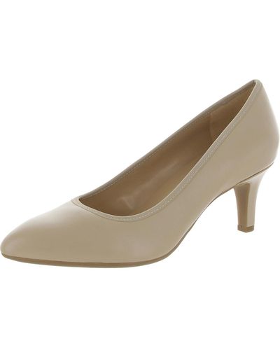 Naturalizer Oden Leather Pointed Toe Dress Pumps - Natural