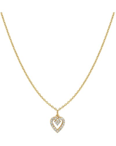 Ariana Rabbani Diamond Open Heart Necklace Yellow - Metallic