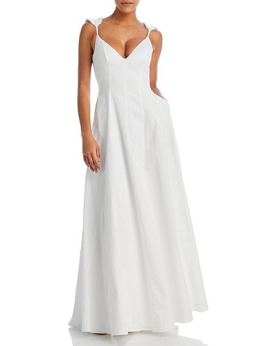 Andrea Iyamah Vola Cotton Long Maxi Dress - White