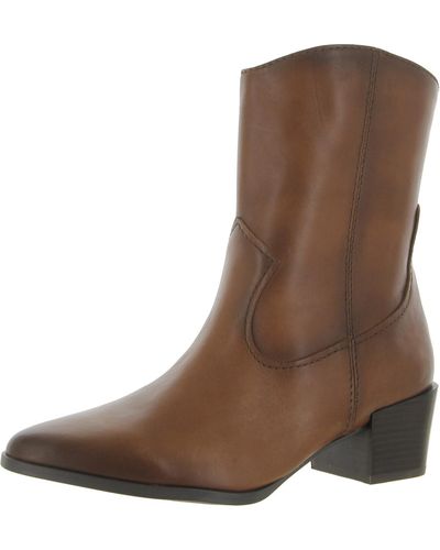 Naturalizer Gloriah Faux Leather Block Heel Mid-calf Boots - Brown