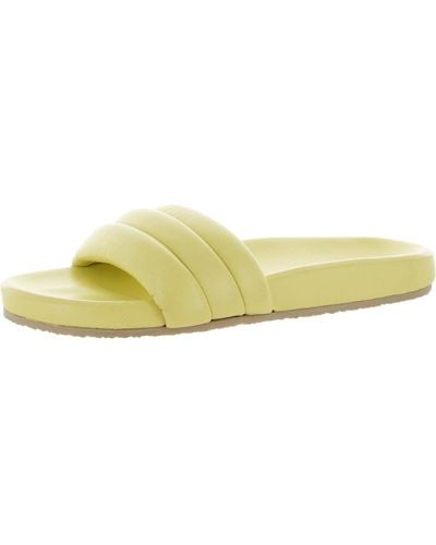 Seychelles Low Key Leather Ribbed Slide Sandals - Brown