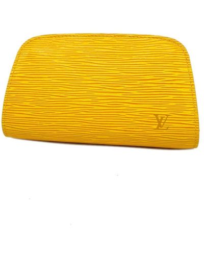 Louis Vuitton Dauphine Leather Clutch Bag (pre-owned) - Yellow