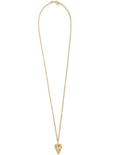 Philipp Plein 3d $kull Crystal Cable Chain Necklace - White