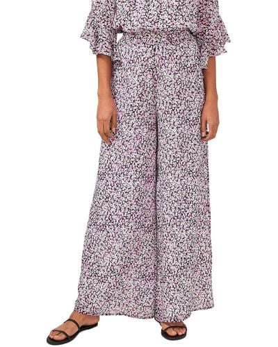 Riley & Rae High Rise Relaxed Fit Wide Leg Pants - Purple