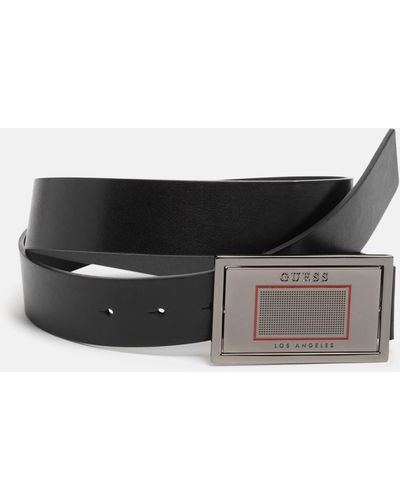 Guess Factory Spinner Logo Plaque Belt - Black