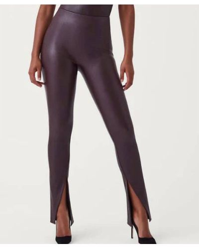Spanx Leather Like Front Slit leggings - Purple