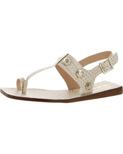 Vince Camuto Dailette Leather Ankle Strap Thong Sandals - White