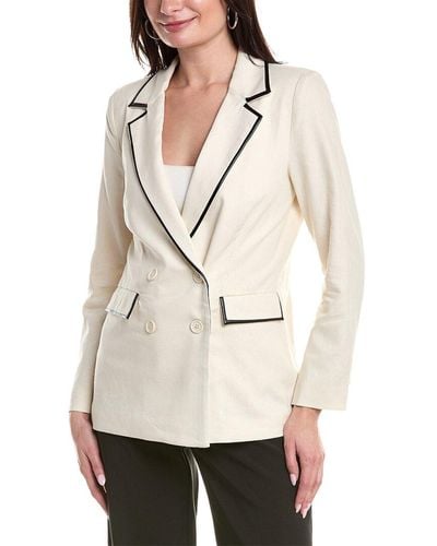 Vince Camuto Oversized Linen-blend Blazer - Natural