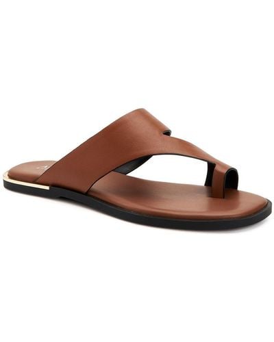 Alfani Freddee Leather Toe-ring Thong Sandals