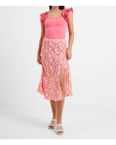 French Connection Cosette Verona Slip Midi Skirt - Pink