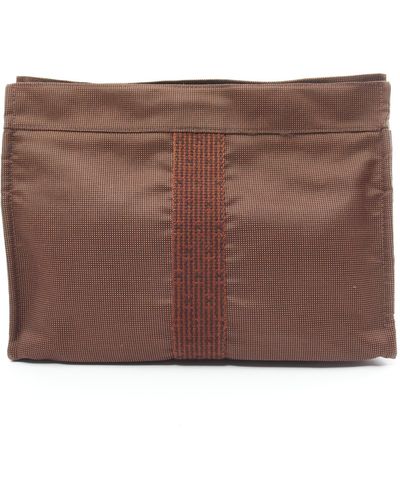 Hermès Yell Line Pouch Mm Clutch Bag Pouch Canvas - Brown