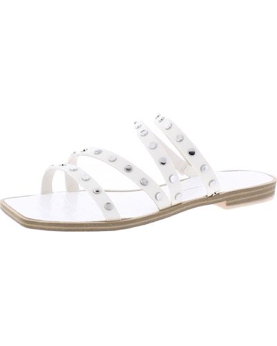 Dolce Vita Izabel Studded Slip On Strappy Sandals - White